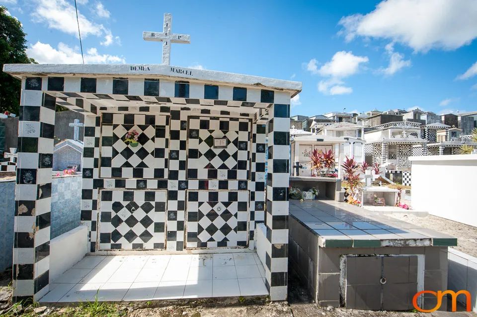 Morne-à-l’Eau Cemetery: Black-and-White Tiled Tombs