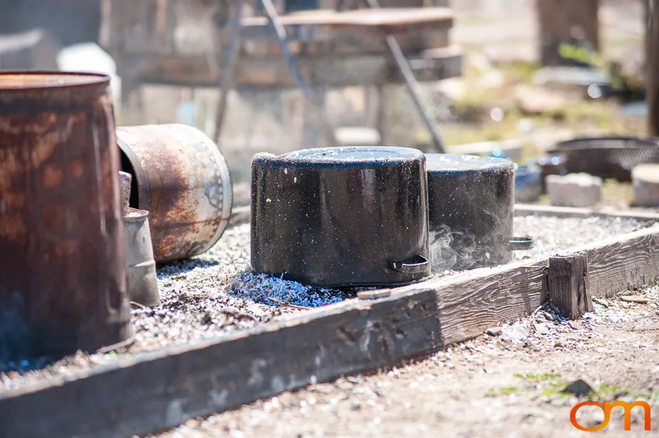 Western Raku Pottery Firing