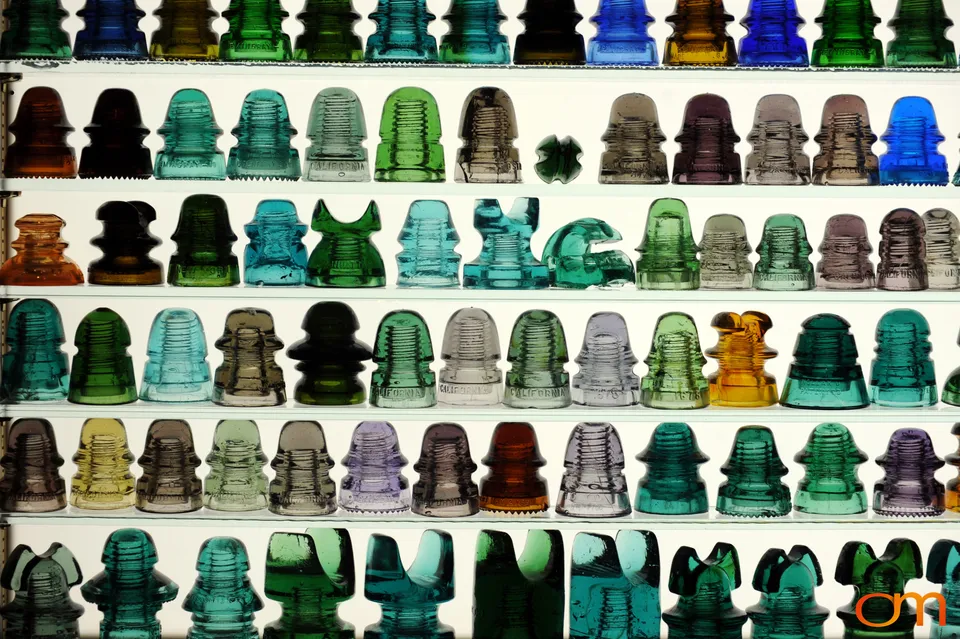 Collection of Antique Glass Telegraph Insulators