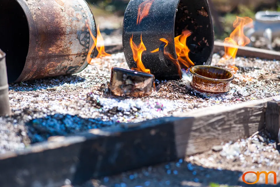 Western Raku Pottery Firing