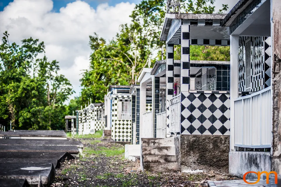 Morne-à-l’Eau Cemetery: Black-and-White Tiled Tombs