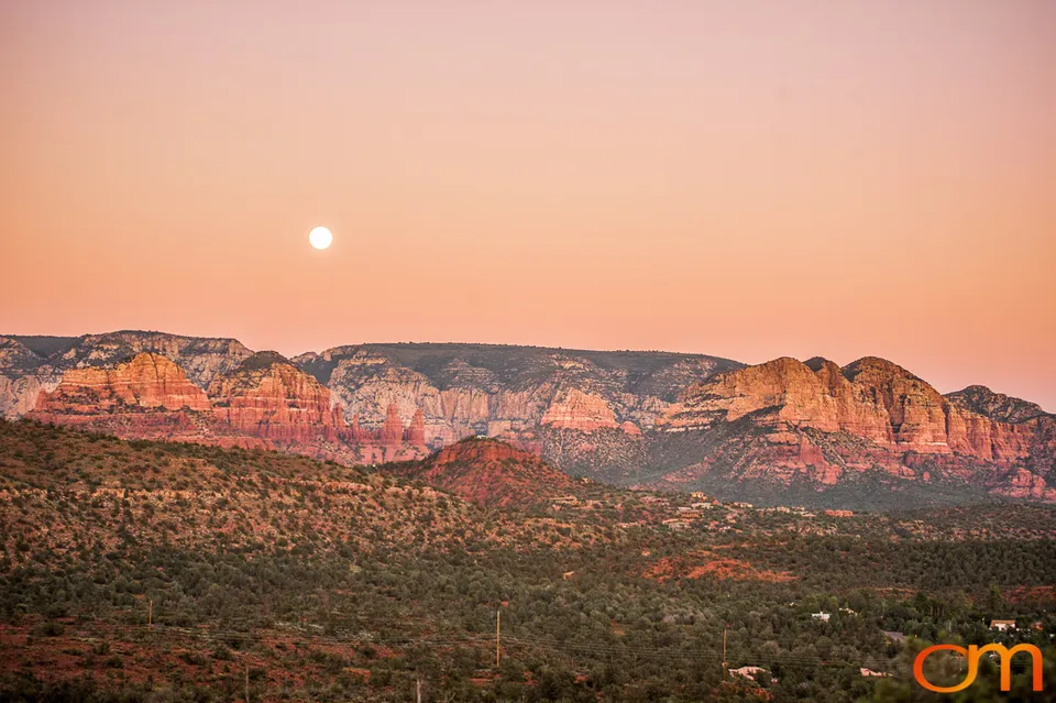 Harvest Moon over Sedona, Arizona