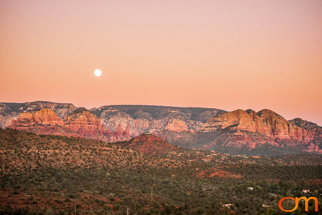 Harvest Moon over Sedona, Arizona