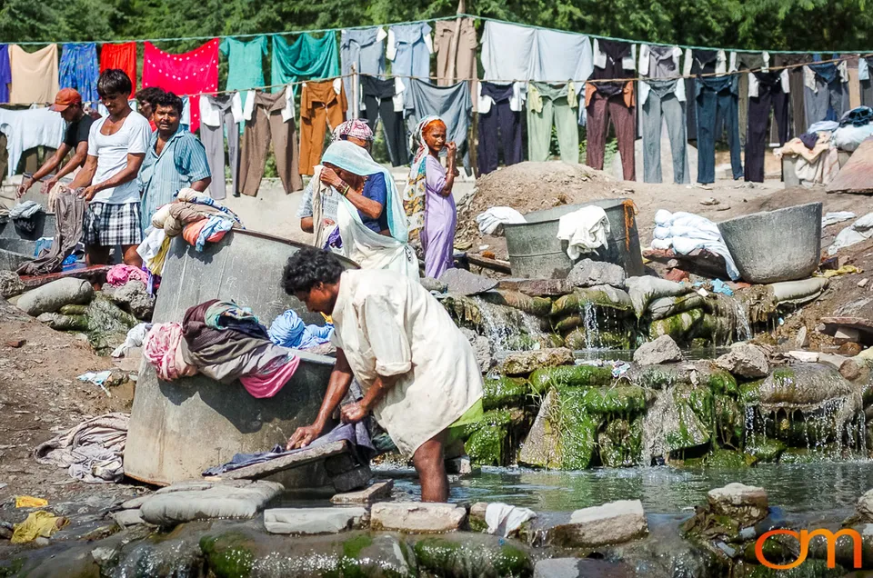 Open-Air Laundry Along the Yamuna River, Agra, 2004