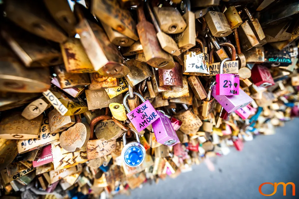 Love Locks on Paris Bridges