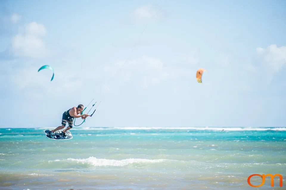 Kiteboarding in Sainte-Anne, Guadeloupe