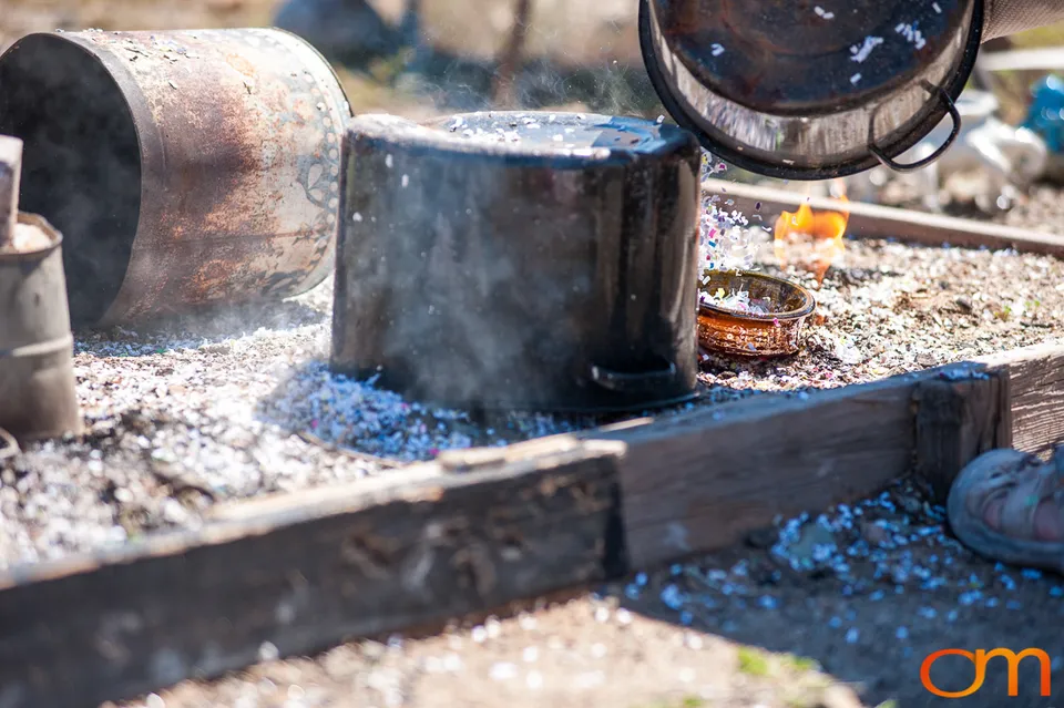Western Raku Pottery Firing