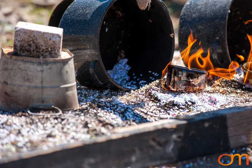 Western Raku Pottery Firing