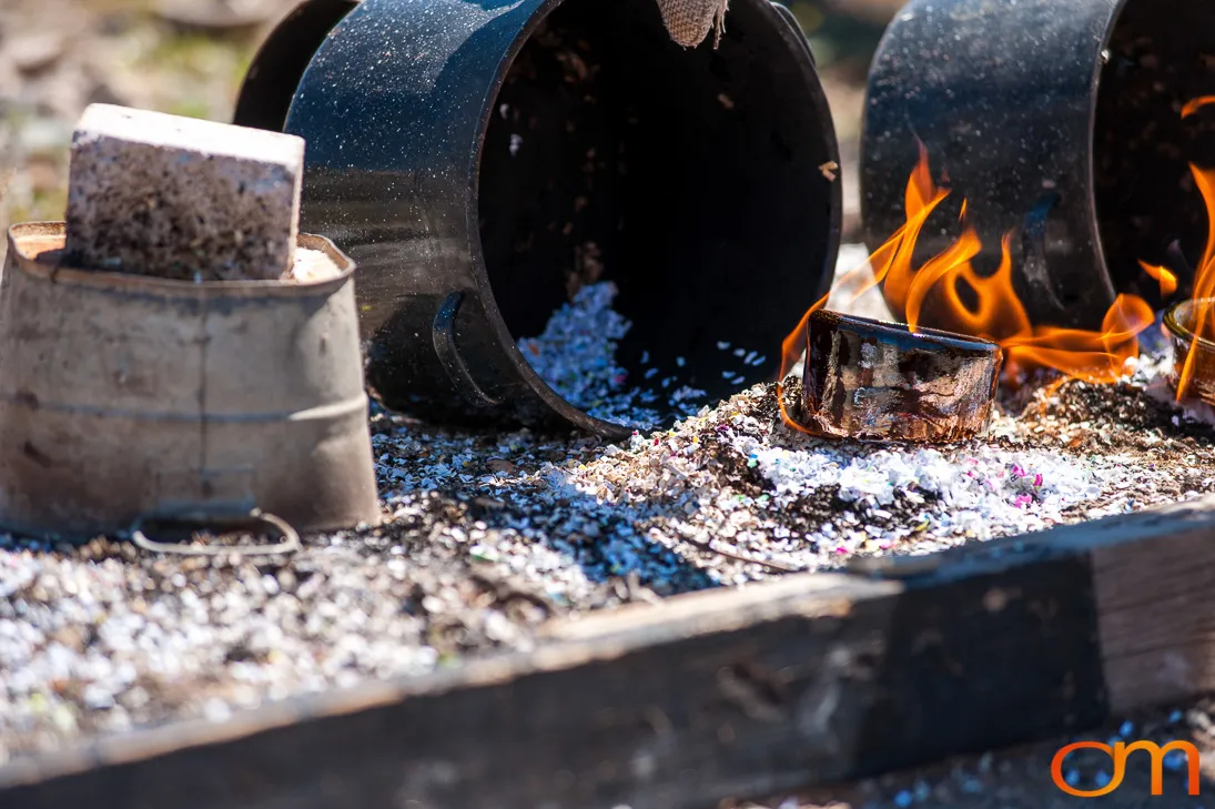 Western Raku Pottery Firing