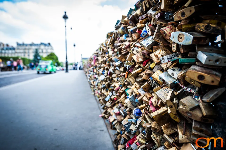 Love Locks on Paris Bridges