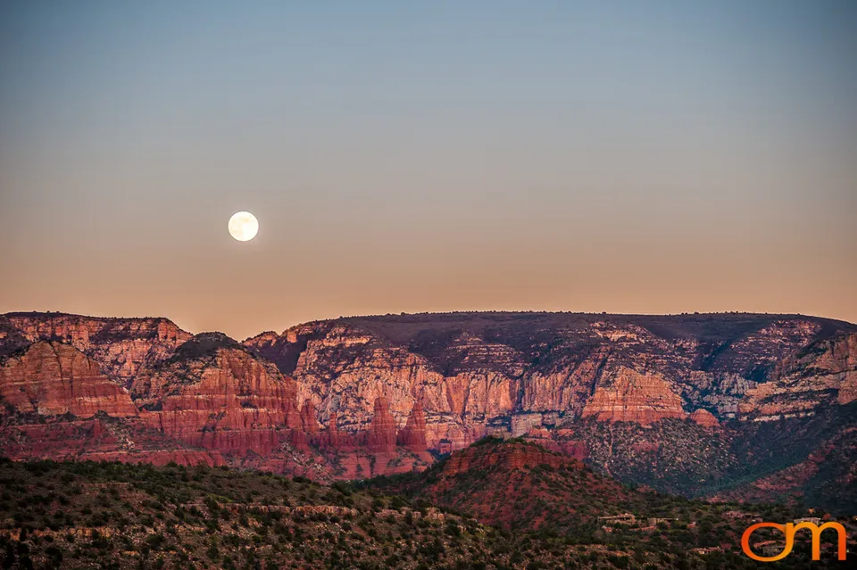 Harvest Moon over Sedona, Arizona