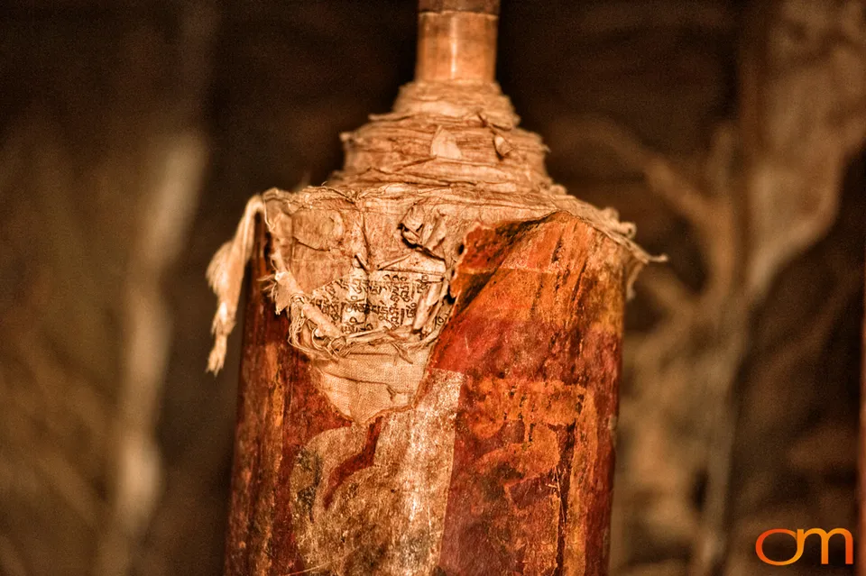 Decorated prayer wheel or devotional object