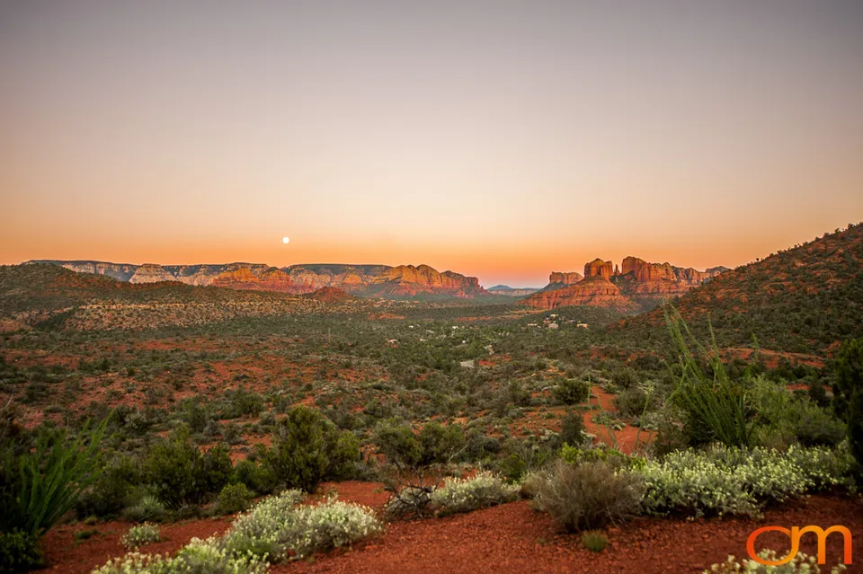 Harvest Moon over Sedona, Arizona