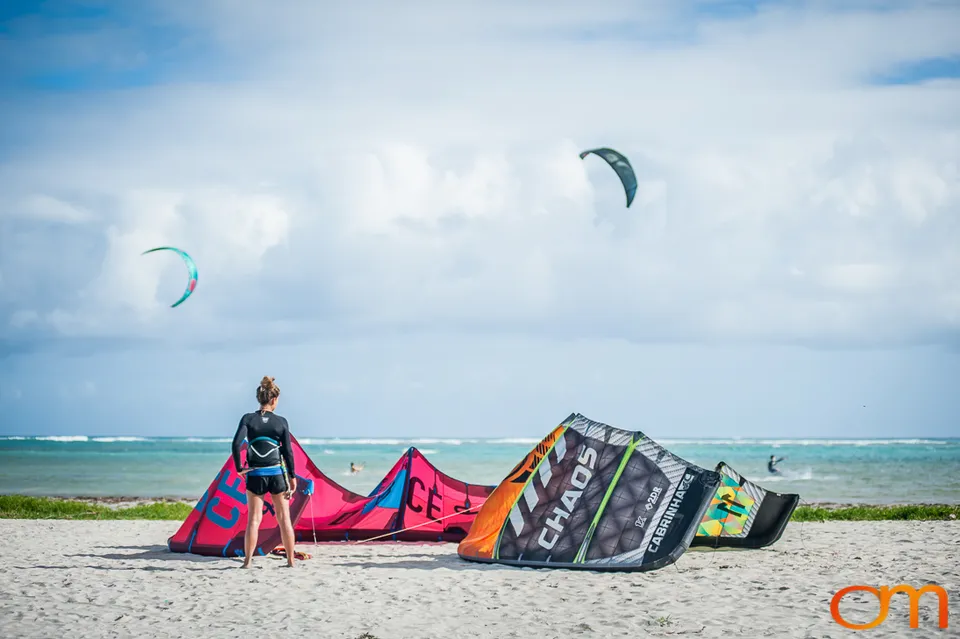Kiteboarding in Sainte-Anne, Guadeloupe