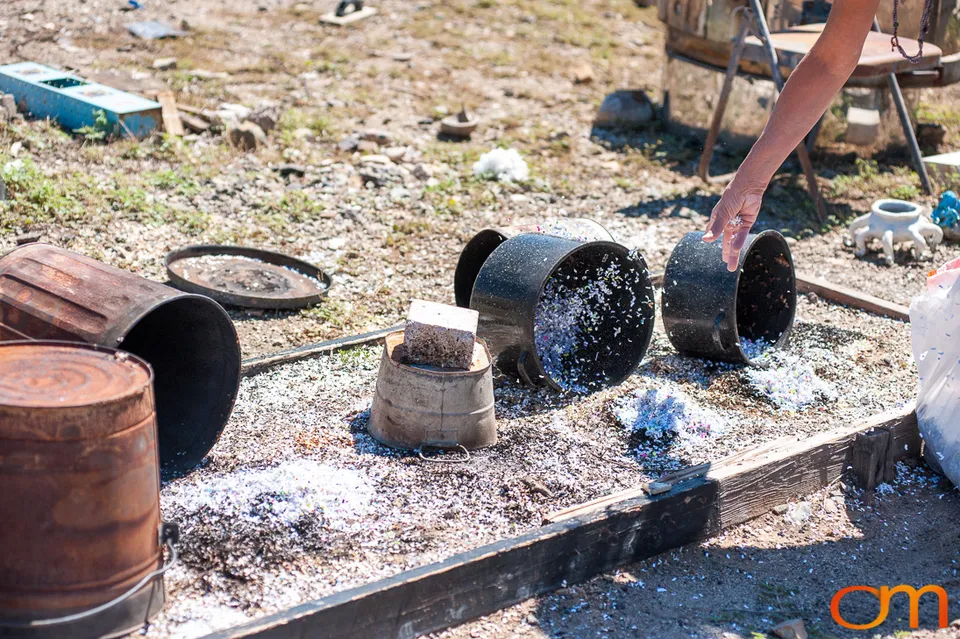 Western Raku Pottery Firing